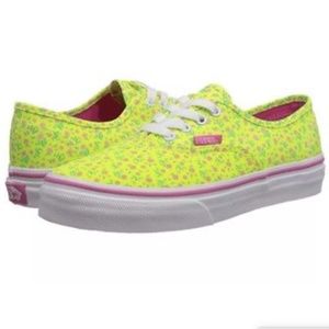 Vans Authentic Disty Floral Neon Yellow Shoes